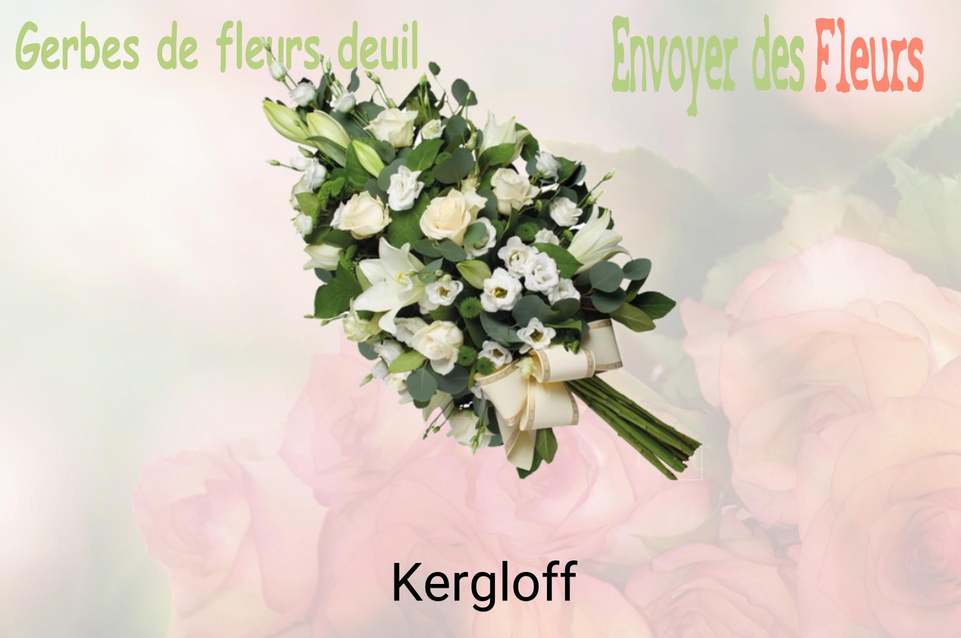 Gerbe de fleurs de deuil livrée à Kergloff